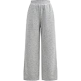 SHENHE Girl's Elastic Waist Wide Leg Sweatpants Athletic Sports Baggy Pants Trousers with Pockets