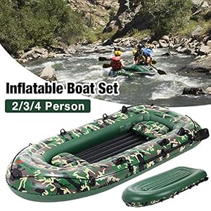 Bateau Gonflable Pour 2 à 4 Personnes, Radeau De Bateau Gonflable De 10 Pieds, Ensemble De Kayak Gonflable Durable En Pvc à 3 Couches Avec Pompe à Air à Pagaies, Pêche à La Dérive
