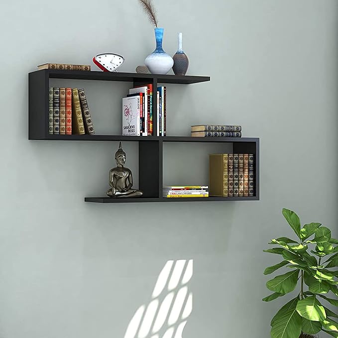 Klaxon S Shape Book Shelf/Wall Shelf and Storage Unit Display Unit