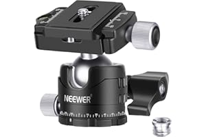 NEEWER Professional 28mm Low Profile Tripod Ball Head with 360° Rotation and 2 Locking Buttons, Arca Type 1/4" QR Plate and S