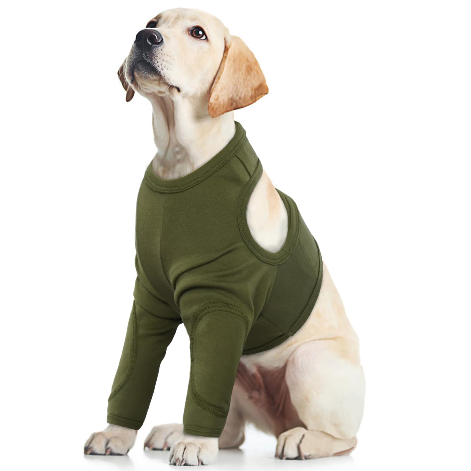 Dog Body Suit after Surgery, Dog Surgical Suit Medical Pet Shirts Surgery Recovery Sleeves to Stop Licking Wound(ArmyGreen, L)