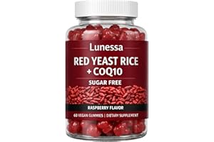 SUBMETIC Lunessa Red Yeast Rice, with Red Yeast Rice 2400mg, CoQ10 200mg, Restores Body Vitality & Maintains Healthy Cholesterol Levels for Men & Women, Non-GMO, Vegan, Raspberry Flavor, 60 Gummies (1)