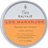COCO SALVAJE Natural Deodorant for Women & Men | Aluminum Free Deodorant with Magnesium | Non toxic, Vegan, Hypoallergenic and Pregnancy Safe | Organic Ingredients | 2.11oz (LOS NARANJOS (Citrus))