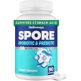 Haliwooya 100% Spore Probiotic, 20 Billion CFU Spore Based Probiotics for Women & Men, No Refrigeration & Vegan, 90 Capsules