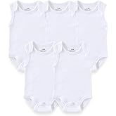 BIGBIGKISS Baby Sleeveless Bodysuit 5-Pack Cotton Infant Boy Girl Romper Unisex Baby Clothes 0-12 Months