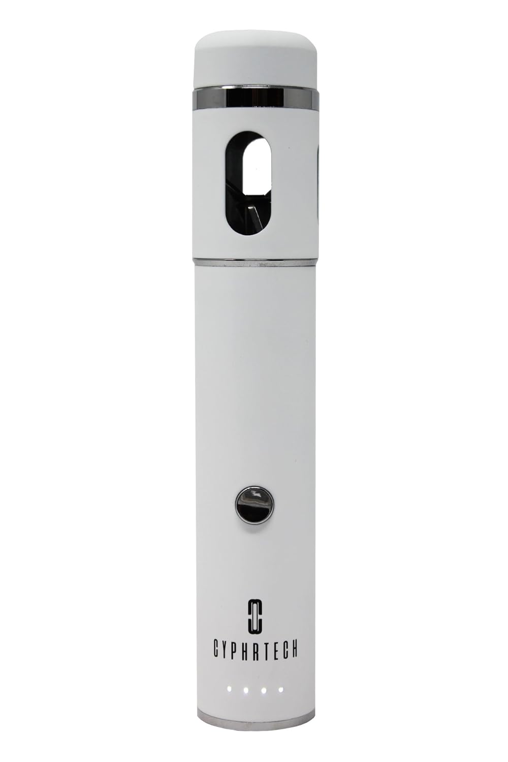 Electric Herb Grinder By CYPHRTECH - Stainless Steel Portable Crusher Dispenser With Rechargeable Battery, USB cord, and Cleaning Brush (White)