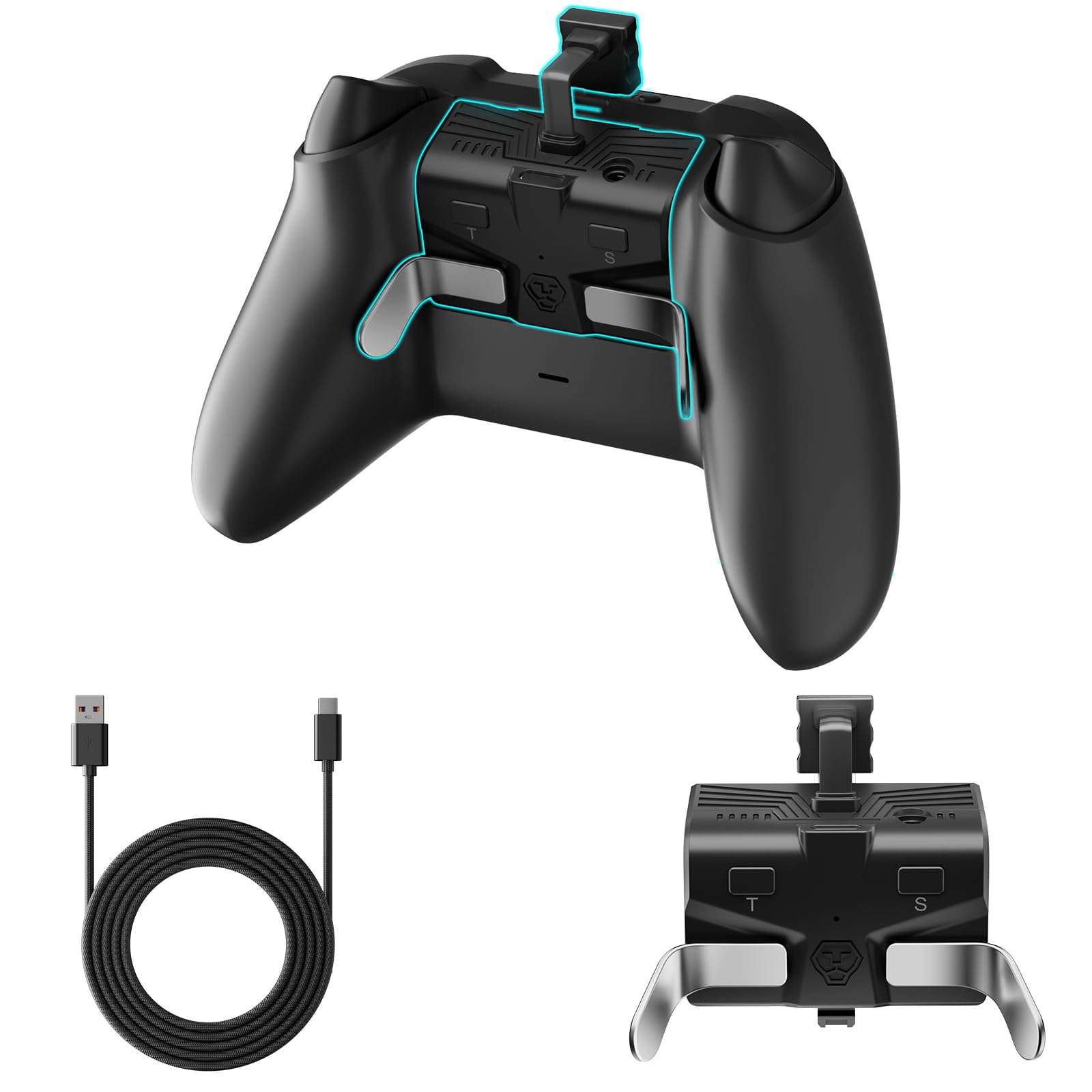 Paddles for Xbox Series S / X Controller, OLCLSS Xbox Paddles with Memory Function, 2 Programming Metal Back Buttons, 3.5mm Audio Jack, Xbox Series X accessories with a 3m Type-C Cable (Not for Xbox One)