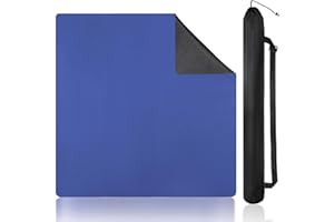 ZEELYER Mahjong Mat, Mahjong Table Mat with Black Carrying Bag, Rubber Anti Slip Mahjong Mat for Table and Noise Reducing Table Cover for Mahjong,Dominoes,Poker,Card,Board Games Table Mat (Blue, 31.5 Inches)