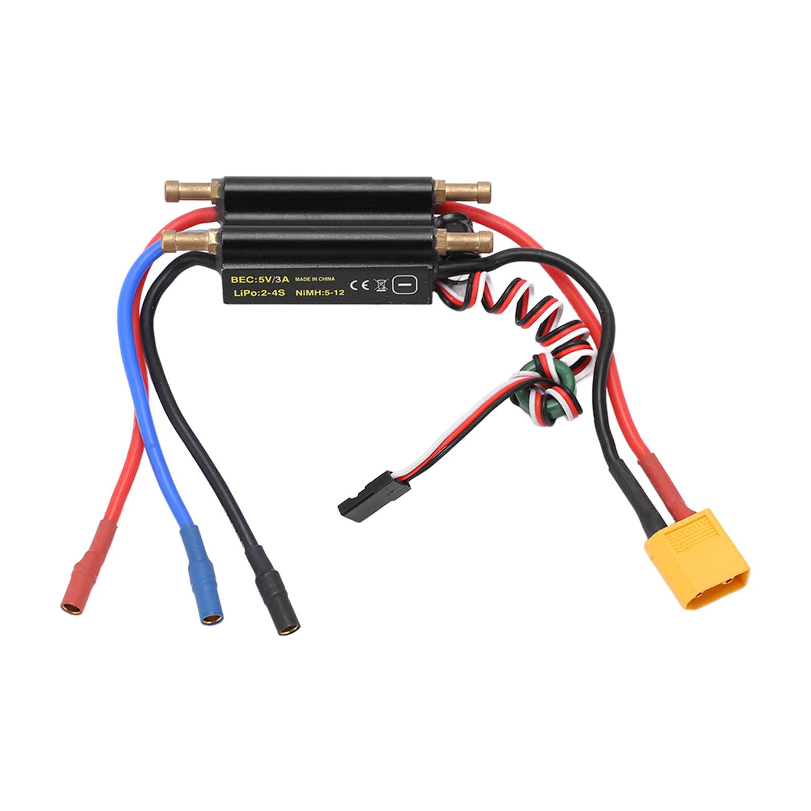 RiToEasysports RC Boat ESC,30A Waterproof ESC Brushless ESC 2‑4S Electric Speed Controller for 450mm Boat Model Model Toy