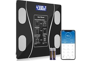 E-SHIDAI Smart Scale for Body Weight, Digital Body Weight Bathroom Scale, Body Composition Analyzer with Smartphone Application and Bluetooth synchronous Scale（260mm/10.2in）