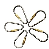 EKLOEN 5pcs MINI Titanium Locking Carabiner, Perfect D-Ring for Outdoor and Indoor Use