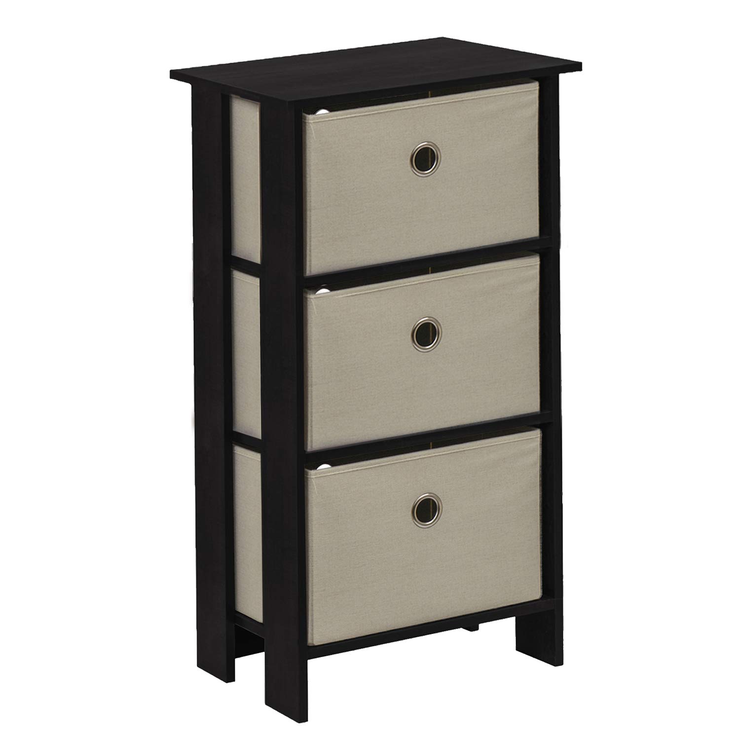 Klaxon Protea Wooden Table Storage Cabinet With 3 Fabric Drawer