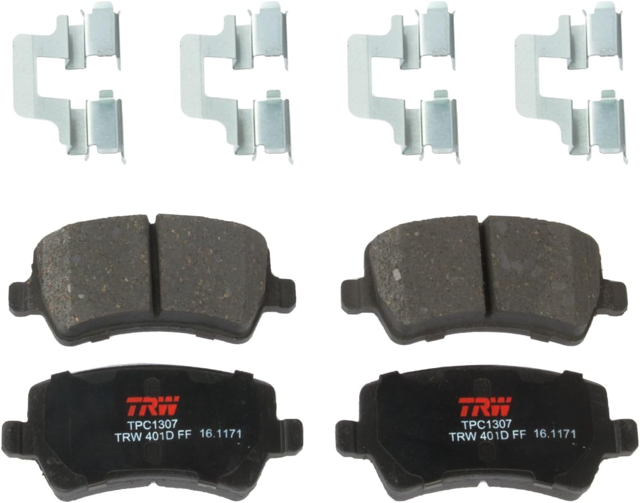 TRW Automotive TPC1307 Disc Brake Pad Set for Volvo S60: 2011-2018 and other applications Rear, black