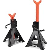 TONDA Jack Stands 3 Ton, Extra Tall, 13.39-21.06 in, 1 Pair | 13.39-21.06 in adjustable height with self-locking ratchet; suitable for compatible SUVs, MPVs and UTVs/ATVs