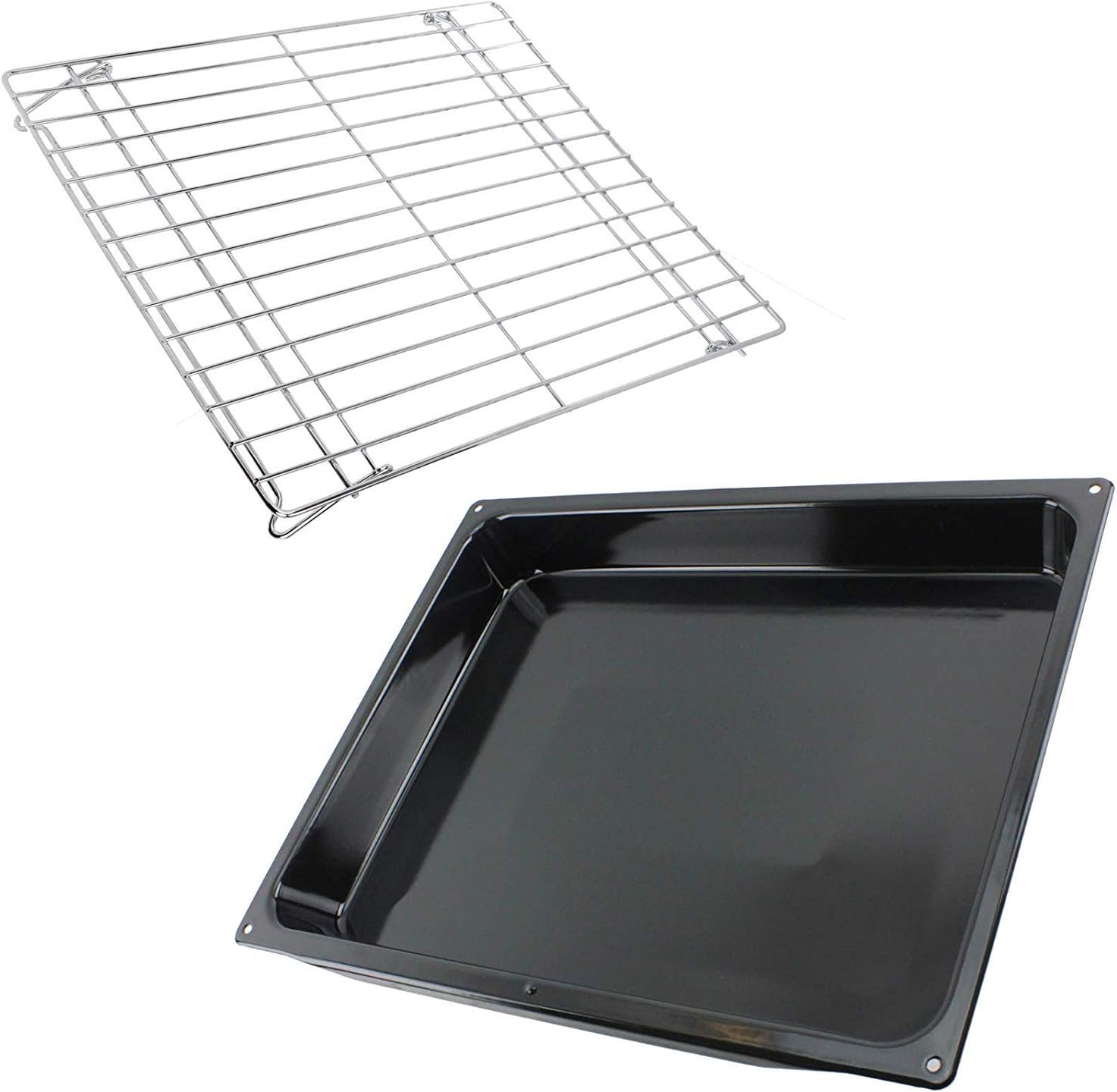 SPARES2GO Extra Large NonStick Roasting Tin Base Tray + Shelf Rack for Zanussi Oven Cooker