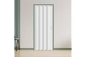 104RDHOUSE 36×80 in PVC Indoor Accordion Door, White Folding Door, Cabinet Internal Folding Door, Including Door and Installation Hardware, Handle, Latch