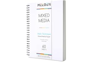 MEEDEN Mixed Media Paper Pad: 9" x 12" 112lb/165gsm Spiral Bound Mixed Media Sketchbook with DIY Cover - 60 Sheets Art Drawin