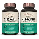Live Conscious OmegaWell Fish Oil: Heart, Brain, and Joint Support | 800 mg EPA 600 mg DHA - Enteric-Coated, Sustainably Sourced - Easy to Swallow 120 Count (2-Pack)