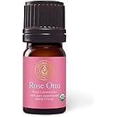 Aromatics International Premium Organic Rose Otto Essential Oil 5ml | 100% Pure Essential Oil for Diffusion & Aromatherapy