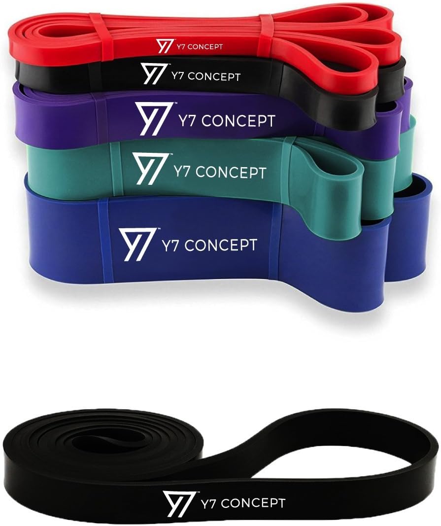 Y7 Concept Resistance Bands – Assisted Pull Up Bands – Exercise Bands for Men & Women – Workout Bands Long for CrossFit - Powerlifting - Mobility Bands (One Band)