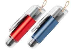 Truseful 2-in-1 Car Window Breaker & Seat Belt Cutter with Keychain Strap | Emergency Escape Car Safety Kit, Essential Auto Rescue Tool Accessories for Land, Underwater & Fire Accident (2, Red & Blue)