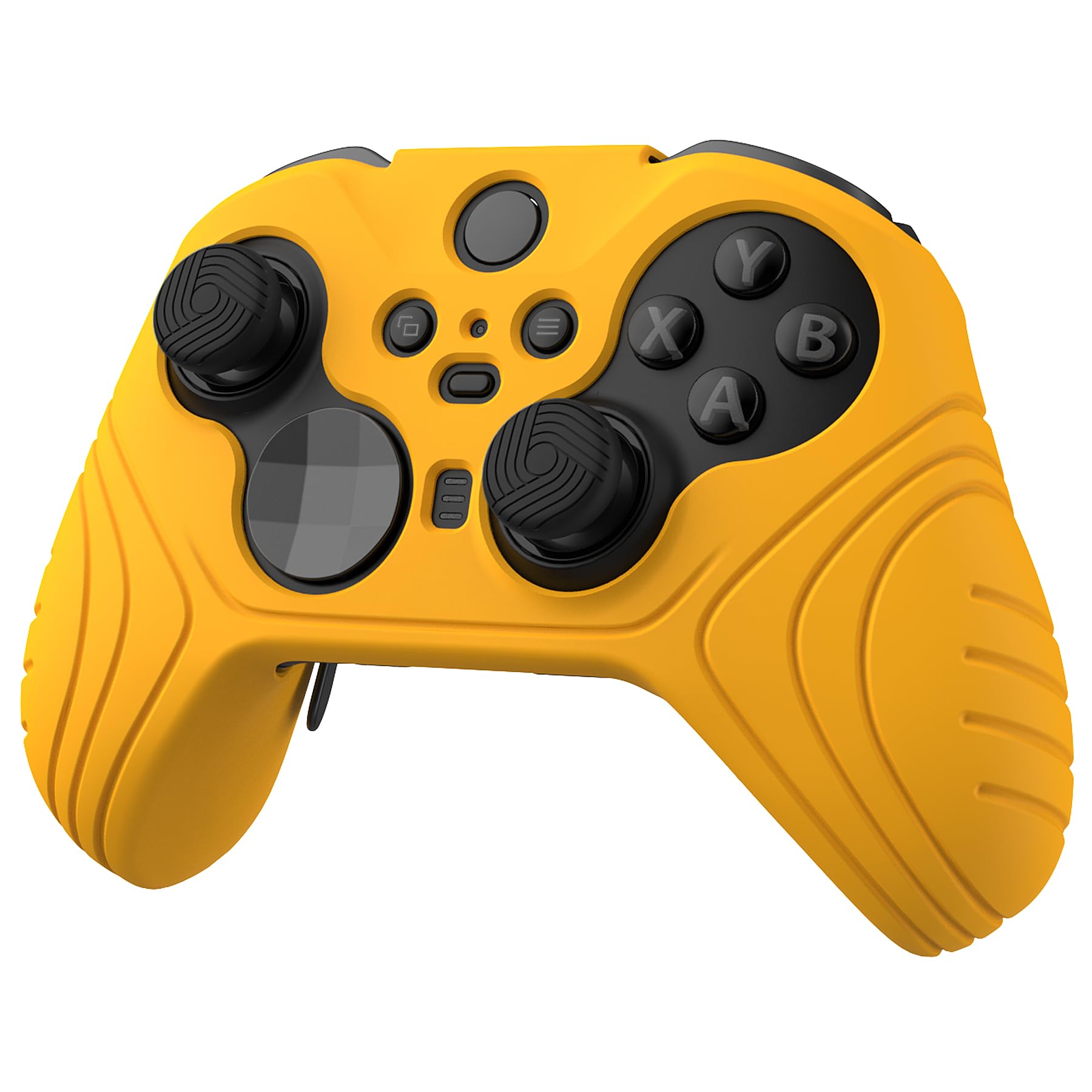 PlayVital Samurai Edition Anti Slip Silicone Case for Xbox Elite Wireless Controller Series 2 Core, Ergonomic Soft Rubber Skin Protector for Xbox Elite Series 2 with Thumb Grips - Caution Yellow