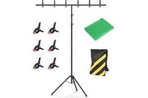 Forlogic Green Screen Backdrop Kit with Stand, 8x5.3ft Portable GreenScreen Background Stand for Streaming Video and Photography Shoots