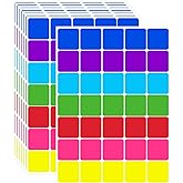 Square Color Coding Labels, 1x1 Inch Adhesive Stickers, Writable Name Tags for Home, Moving, Teachers, Students, File Organization, 20 Sheets, Multiple Colors