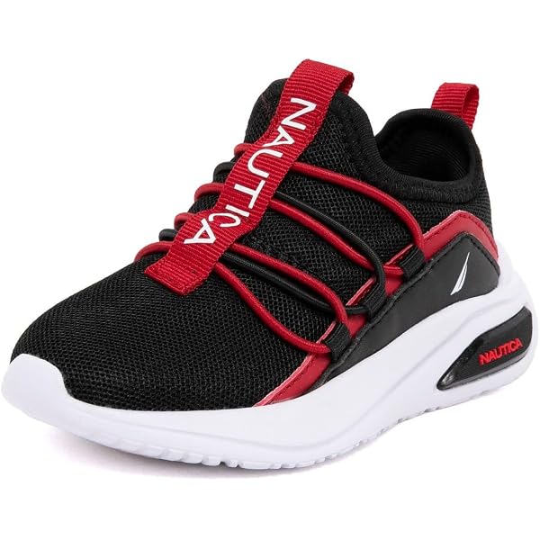 Nautica Kids Boys Running Sneakers - Toddler & Little Kids Athletic Shoes With Strap In Navy Mesh