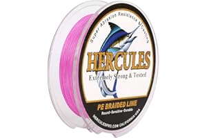 HERCULES Cost-Effective Super Strong 4 Strands Braided Fishing Line 6LB to 100LB Test for Salt-Water, 109/328 / 547/1094 Yards (100M / 300M / 500M / 1000M), Diam# 0.08MM - 0.55MM, Hi-Grade