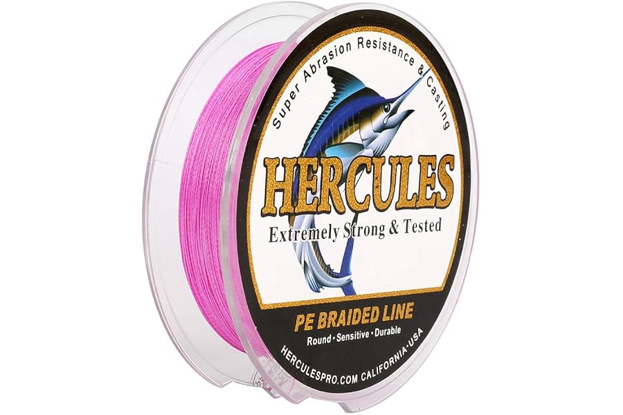HERCULES Cost-Effective Super Strong 4 Strands Braided Fishing Line 6LB to 100LB Test for Salt-Water, 109/328 / 547/1094 Yards (100M / 300M / 500M / 1000M), Diam# 0.08MM - 0.55MM, Hi-Grade