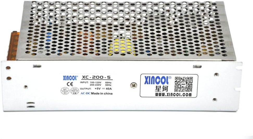 XINCOL AC110V/220V to DC5V 40A Universal Regulated Switching Power Supply 200W for Safety Surveillance Computer Project - Image 5