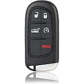 Keyless Entry Remote Control Smart Key Fob for Jeep Cherokee 2014-2021 | YIKEBALOG 5-Buttons Proximity Key Fob Replacement for Jeep Cherokee 2014-2021 GQ4-54T 68141580