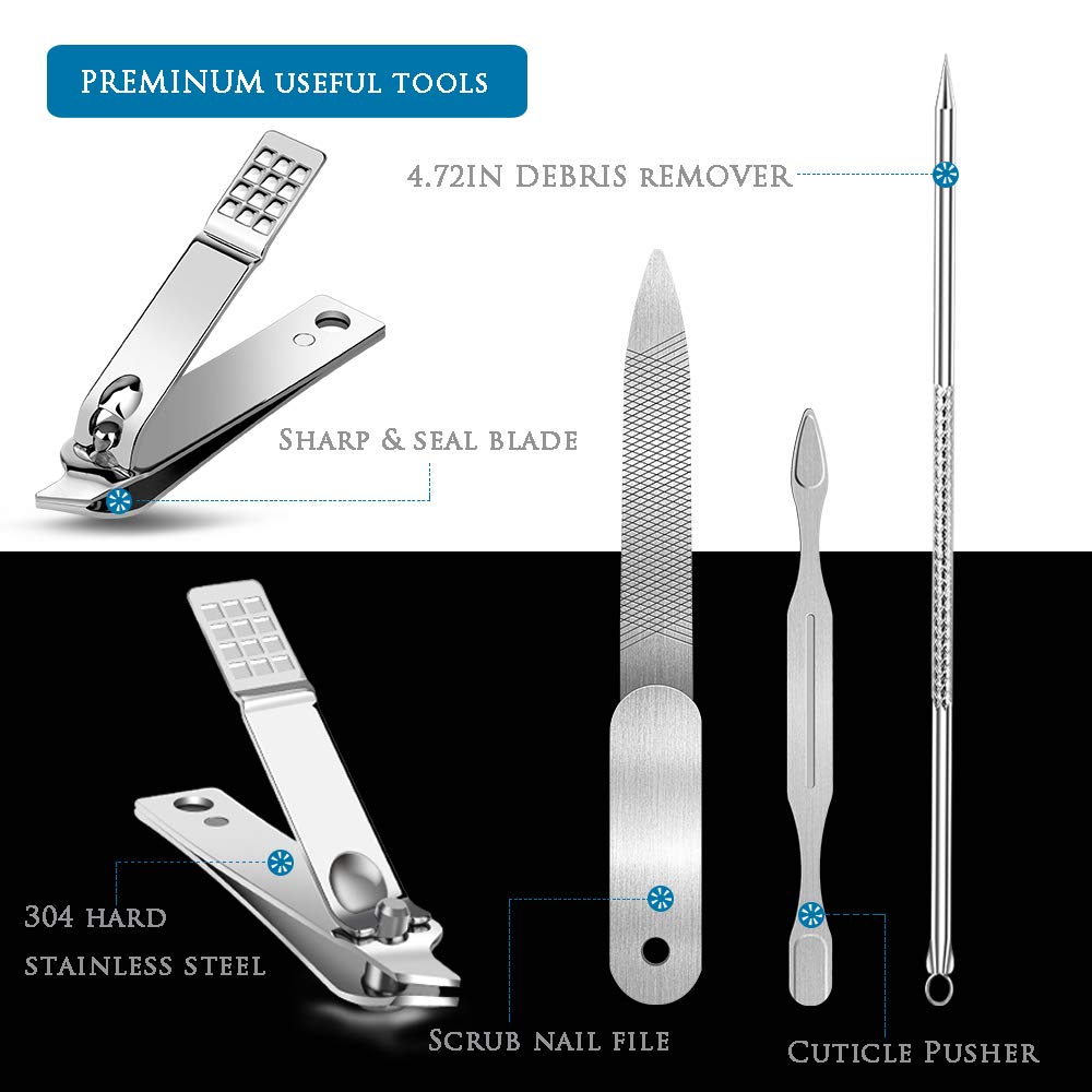 Premium 6PCS Ingrown Toenail Tools, Nail File and Lifter, Foot Nail Treatment Tool, Toe Nail Removal Clippers, Upgraded Stainless Steel, Professional Pedicure Tools, With Nail Cutter Trimmer: Beauty