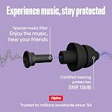 Alpine PartyPlug Ear Plugs for Concerts 19dB Noise Reduction Black view 3