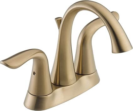 Delta Lahara Gold Bathroom Faucet Centerset Bathroom Faucet Diamond Seal Technology Metal Drain Assembly Champagne Bronze 2538 Czmpu Dst Touch On Bathroom Sink Faucets Amazon Com