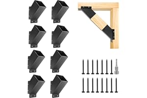 TAYORY 8 Pcs Pergola Angle Support Bracket,Reinforced 45-Degree Angle Bracket, for 4''x4'' Lumber (Actual Size: 3.6''x3.6'') with Drainage Holes Support for Strong of Pergolas, Gazebos