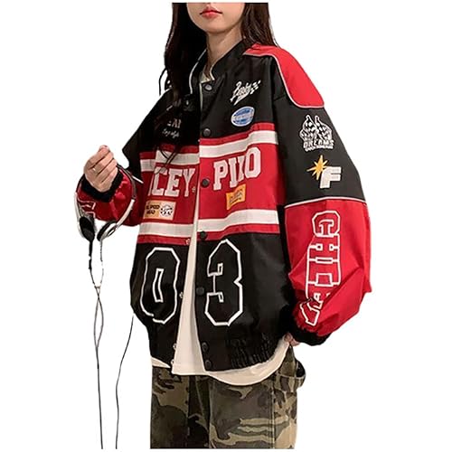 Varsity Jacket for Women Patchwork Long Sleeve Racing Bomber Letterman  Jackets Color Block Y2k Vintage Streetwear in Saudi Arabia Whizz Casual 
