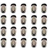 3Dman PC4-M10 Male Straight Pneumatic PTFE Tube Push in Quick Fitting Connector for E3D V6 Long-Distance Bowden Extruder 3D Printer Parts (20pcs)