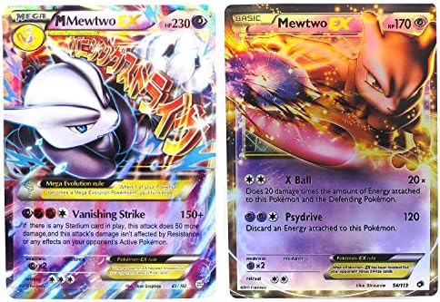 Mewtwo Collection Cards Set - Mega EX 63/162 - EX 54/113 Packed in Box and Sleeves