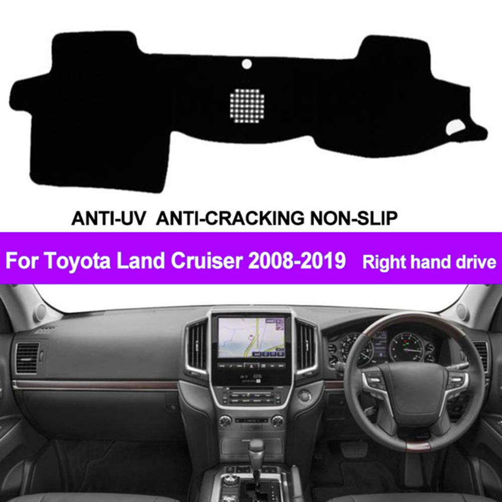 Oneuda Flannel Dashmat Dashboard Cover Dash Pad Car Mat Carpet Sun Shade for Toyota Land Cruiser J200 2008 2009 2010 2011 2012-2015 2016 2017 2018 2019 Anti-Slip Dash Board Cover Auto Accessories