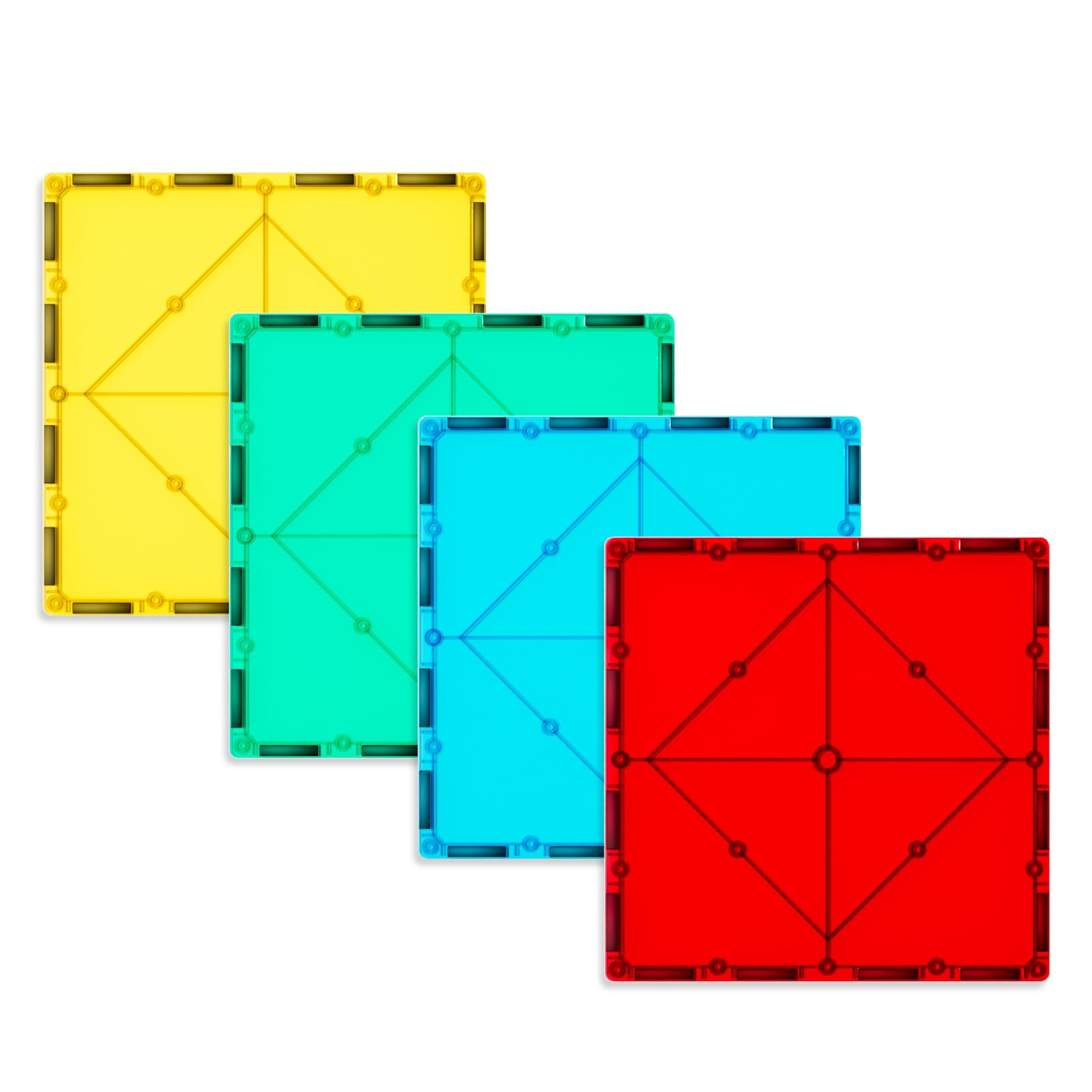 Photo 1 of ****FINAL SALE NOT RETURNS****Bmag 4 Piece Magnetic Tiles Large Square, Magnet 3D Building Blocks Expansion Set for Kids, STEM Preschool Learning Kit Educational Playset Construction Toys for Boys Girls Ages 3+