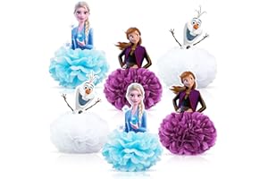 SYZ-INEMS 6pcs Frozen Table Centerpieces Party Supplies Tables Decorations Paper Honeycomb Centerpiece Birthday Table Decoration
