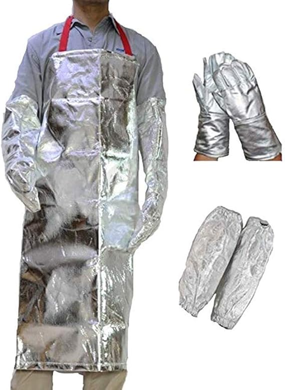 Aluminum Foil Heat Resistant Apron 1000C Insulation Apron Oversleeves