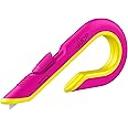 Slice Box Cutter | Manual Retracting | Heavy Duty Utility Knife | Safe Ceramic Blade Lasting 11x Longer than Metal | 1 Pack | Fuchsia