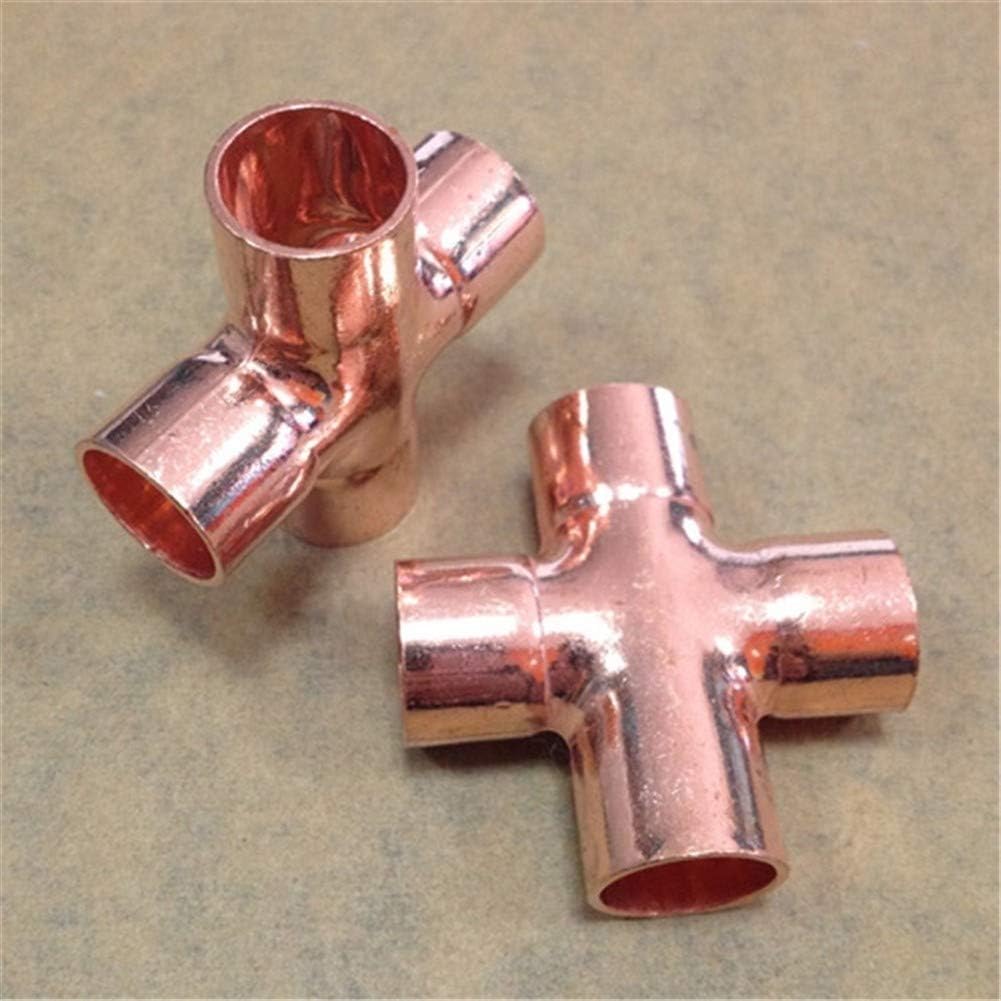 NO LOGO 1pc 15mm 16mm 22mm 99.9 Copper Pipe Welding Cross Fittings