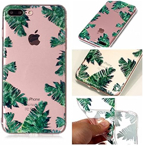 anzeal iPhone 8 Plus Case,iPhone 7 Plus Case, TPU Rubber Gel Shock-Absorption Bumper, Anti-Scratch Transparent Back Silicone Back Cover for iPhone 7 Plus/iPhone 8 Plus Leaf