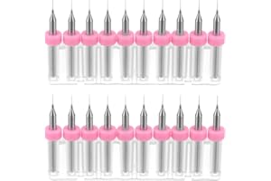 uxcell PCB Drill Bits 0.25mm Tungsten Carbide Rotary Tool Jewelry CNC Engraving Print Circuit Board Micro Drill Bits 1/8 Inch Shank 2 Set (20 Pcs)