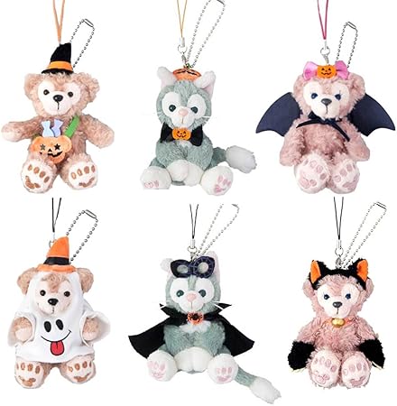 Amazon 東京ディズニーシー ディズニー ハロウィーン ハロウィン 16 ダッフィー シェリーメイ ジェラトーニ ぬいぐるみ ストラップ 6個 セット アニメ 萌えグッズ 通販