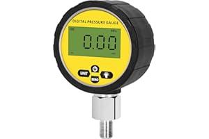 ZSUCC 10000 PSI Digital Hydraulic Pressure Gauge, 70 Mpa Hydraulic Pressure Tester, Pressure Manometer with Black Silicone Protective Cover, G1/4 Male Connector, Pressure Sensor Accuracy 0.4%